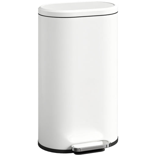 Cream 30L Curved Kitchen Bin with Soft Close Lid Ideal for Modern Homes