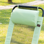 Set of 2 Folding Recliner Sun Loungers with Adjustable Backrest for Garden Use Green Outsunny