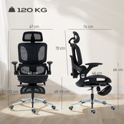 Ergonomic High Back Mesh Office Chair With Lumbar Support For Home Or Work, Black AOSOM
