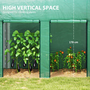 Walk In Garden Greenhouse With Zipped Door For Growing Plants And Herbs Green AOSOM