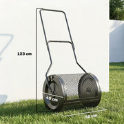 Compost Spreader with Adjustable Handle for Easy Lawn and Garden Care Black AOSOM