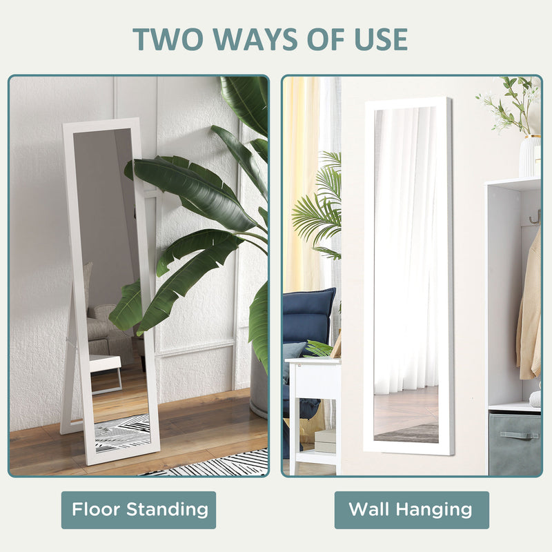Full Length Freestanding or Wall Mount Mirror 157cm Ideal for Bedroom or Hallway, White
