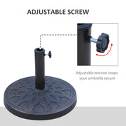 Bronze 13kg Resin Parasol Base for 38mm to 48mm Garden Umbrella Poles Outdoor Use