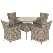 Grey 5 Piece Rattan Garden Furniture Set With Two Tier Coffee Table by Outsunny