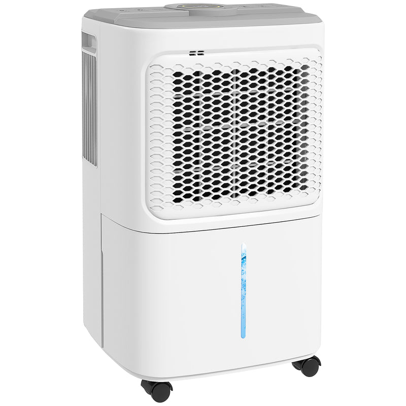 White 12L Dehumidifier with Touch Panel and LED Display for Home Use by HOMCOM