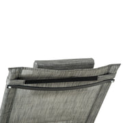 2 Piece Garden Rocking Chair Set With Mesh Lounger and Storage Bag for Patio Dark Grey AOSOM