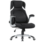 Linen Look Swivel Office Chair With Adjustable Height For Home Or Desk Use Black