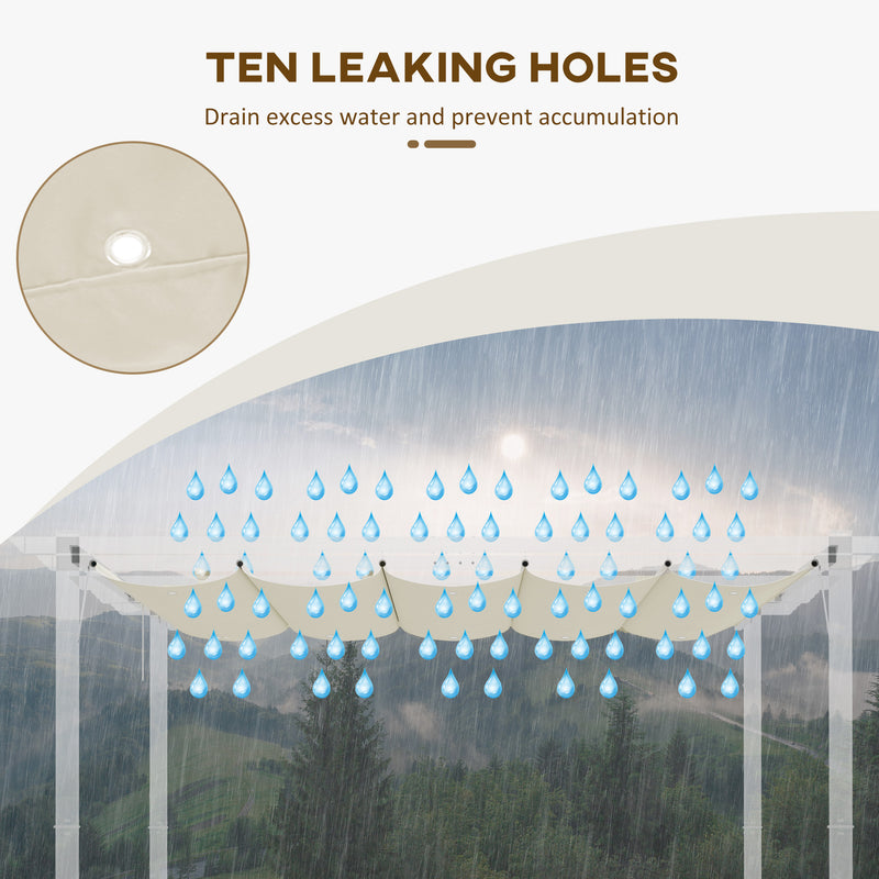 Retractable Pergola Shade Cover 3x3m Replacement Canopy Fabric Cream White by Outsunny