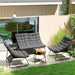 4 Seater Rattan Garden Furniture Set with Cushions and Glass Table in Grey by Outsunny