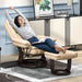 Beige Faux Leather Reclining Chair with 135Â° Adjustability and Footstool by HOMCOM