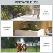 Flexible Metal Garden Border Fence for Shaping Paths and Flower Beds Black Outsunny