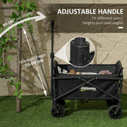 41L Folding Festival Trolley on Wheels 60kg Heavy Duty Garden Cart by Outsunny