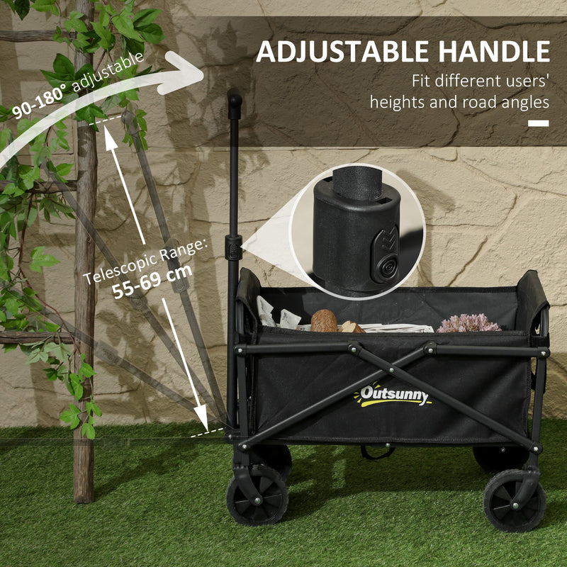 41L Folding Festival Trolley on Wheels 60kg Heavy Duty Garden Cart by Outsunny