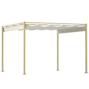 3m x 3m Garden Pergola with Retractable UPF30+ Canopy Sun Shade Khaki by Outsunny