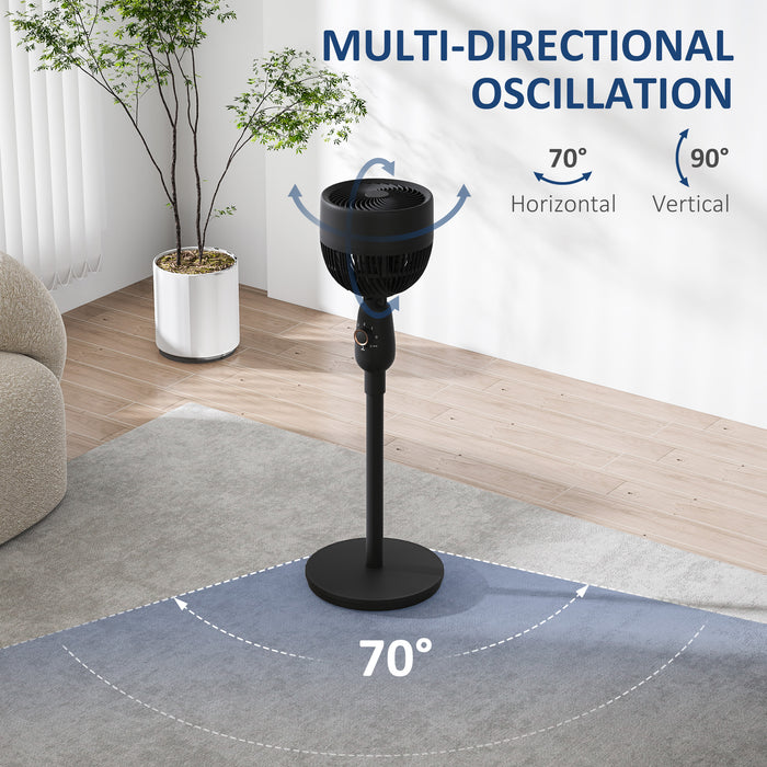 Powerful 12 Inch Pedestal Fan with 3 Speeds and Oscillating Function for Home and Office by HOMCOM