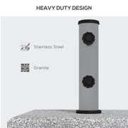 Grey 28kg Granite Parasol Base With Wheels And Handle For Heavy Duty Garden Use