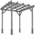 2x2m Grey Wooden Garden Pergola Kit for Shaded Outdoor Seating and Climbing Plants Grey Outsunny