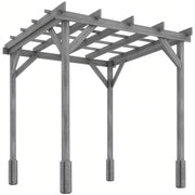 2x2m Grey Wooden Garden Pergola Kit for Shaded Outdoor Seating and Climbing Plants Grey Outsunny