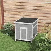Wooden Duck House with Ramp Ventilated Roof and Removable Base for Outdoors Light Grey