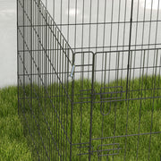8 Panel Dog Playpen with Door for Indoor Outdoor Use 91cm High Ideal for Small Pets Black