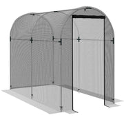 Galvanised Steel Garden Fruit Cage With Zipped Door For Plant Protection Black
