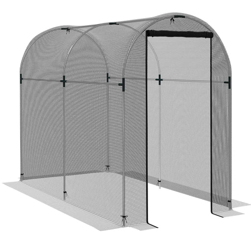 Galvanised Steel Garden Fruit Cage With Zipped Door For Plant Protection Black