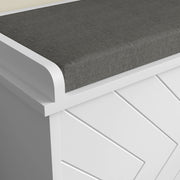 10 Shoe Storage Bench With Cushioned Seat Ideal For Hallways Or Bedrooms White Grey
