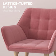Pink Accent Arm Chair with Wide Arms & Thick Padding for Living Room Comfort by Homcom Homcom