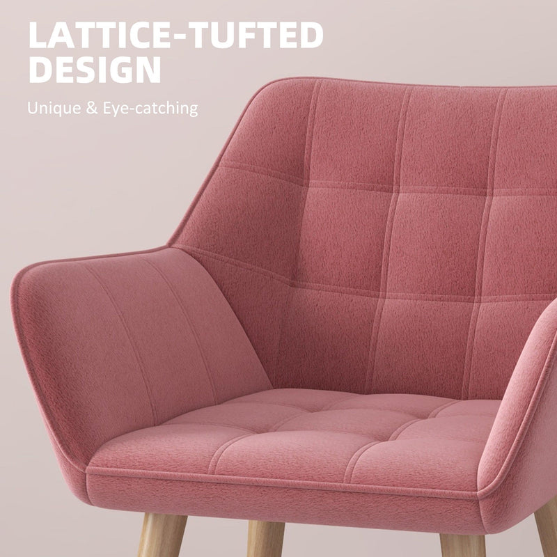 Pink Accent Arm Chair with Wide Arms & Thick Padding for Living Room Comfort by Homcom Homcom