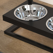 Adjustable Raised Dog Bowls with Stand for All Breeds Promotes Healthy Eating, Black