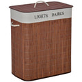 100L Collapsible Laundry Basket with Lid and Removable Liner for Dirty Clothes, Brown