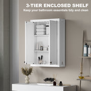 Wall Mounted Bathroom Cabinet With Adjustable Storage Shelves For Organised Spaces White