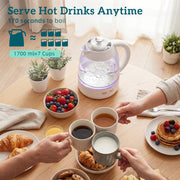 4 Slice Toaster and 17L Rapid Boil Kettle Set With Adjustable Controls Cream AOSOM