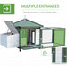 Chicken Coop Wooden Small Animal Pet Cage with Nesting Box and Outdoor Run by PawHut