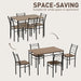 Modern 5 Piece Dining Table Set for 4 Space Saving Oak Kitchen Table with Steel Frame by HOMCOM