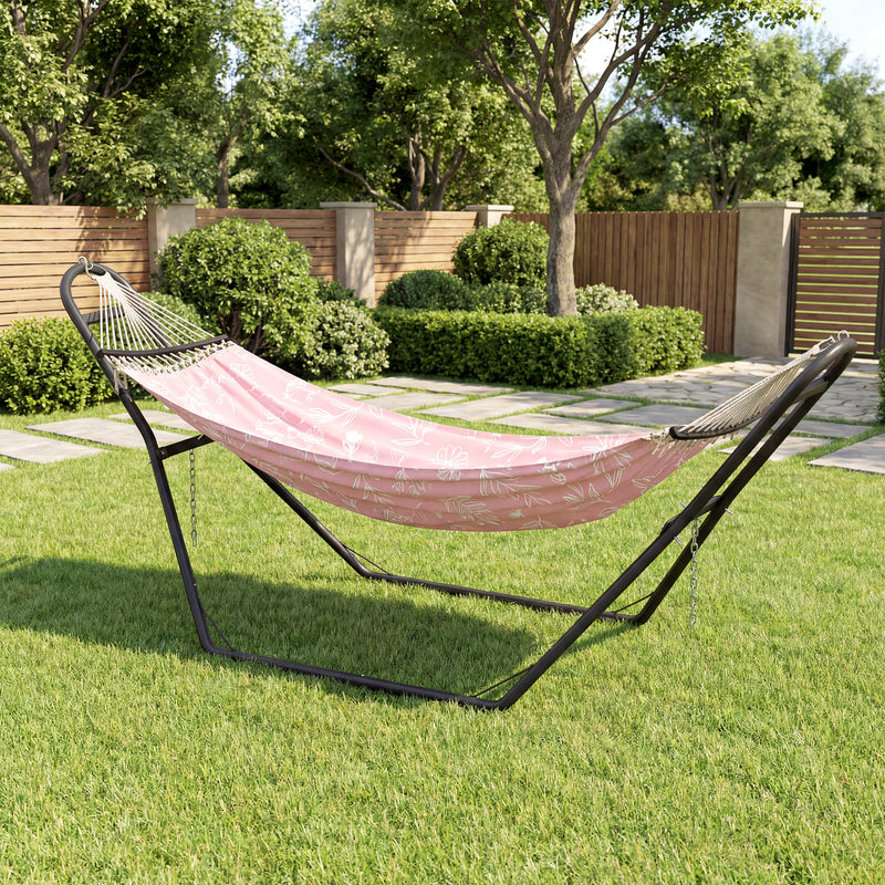 Hammock Stand for Garden or Patio with Adjustable Height and Strong Steel Frame Black Outsunny