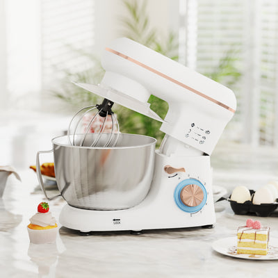 White 1300W Kitchen Stand Mixer with Accessories by HOMCOM