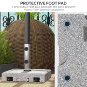 Grey 28kg Granite Parasol Base With Wheels And Handle For Heavy Duty Garden Use