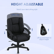 Linen Look Ergonomic Office Chair With Padded Seat For Home Or Work Use Black