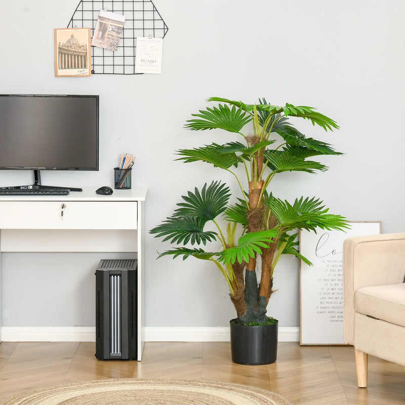 Set of 2 Artificial Palm Trees in Pots for Indoor or Outdoor Décor 135cm Green AOSOM