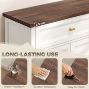 Hallway Sideboard with Adjustable Shelves and Drawers for Organised Storage White Brown Homcom