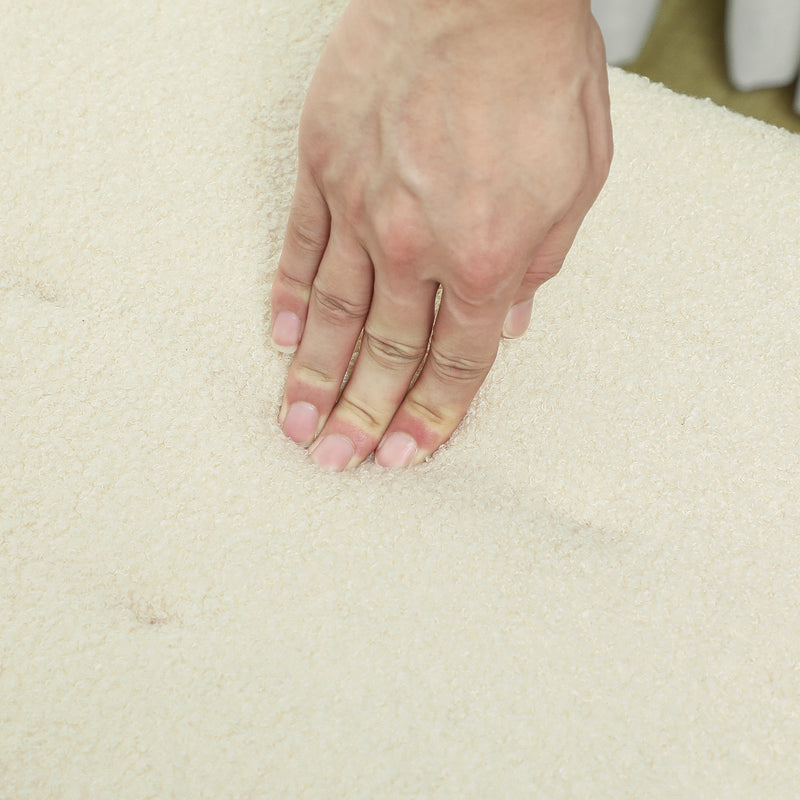 Cream 47L Teddy Fleece Storage Ottoman Soft Padded Seat by HOMCOM