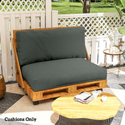 Charcoal Grey 2 Seater Pallet Furniture Cushions 20cm Thick UPF20+ Outdoor Seat Pads by Outsunny