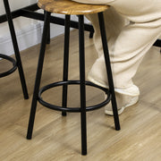 5 Piece Industrial Style Bar Table and Stool Set, Brown and Black by HOMCOM