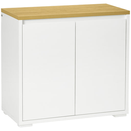 Slim Sideboard Storage Cabinet with Adjustable Shelves and Hairpin Legs for Hallway White