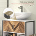 Cream White Under Sink Bathroom Cabinet with Herringbone Doors by HOMCOM