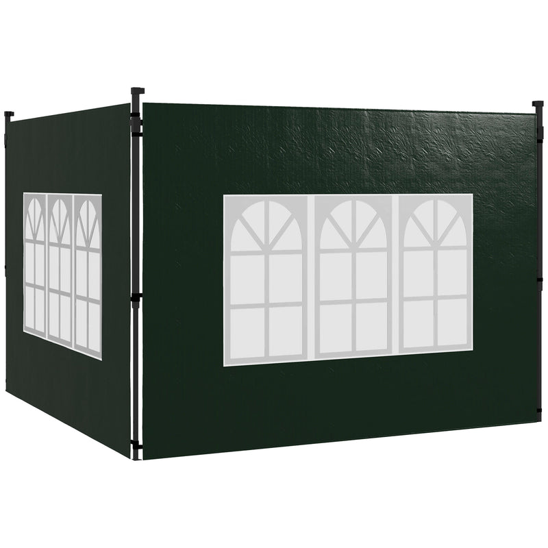 Set of Two Green 3 x 3m Gazebo Side Panels Ideal for Replacing Garden Shelter Walls