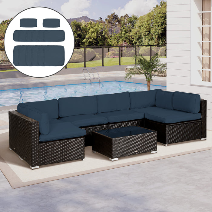 Blue Garden Rattan Sofa Cushion Cover Replacement Weather-Resistant No Cushion by Outsunny