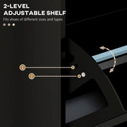 Three Drawer Slim Shoe Storage Cabinet With Flip Doors For Hallway Organisation Black