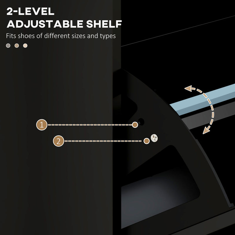 Three Drawer Slim Shoe Storage Cabinet With Flip Doors For Hallway Organisation Black